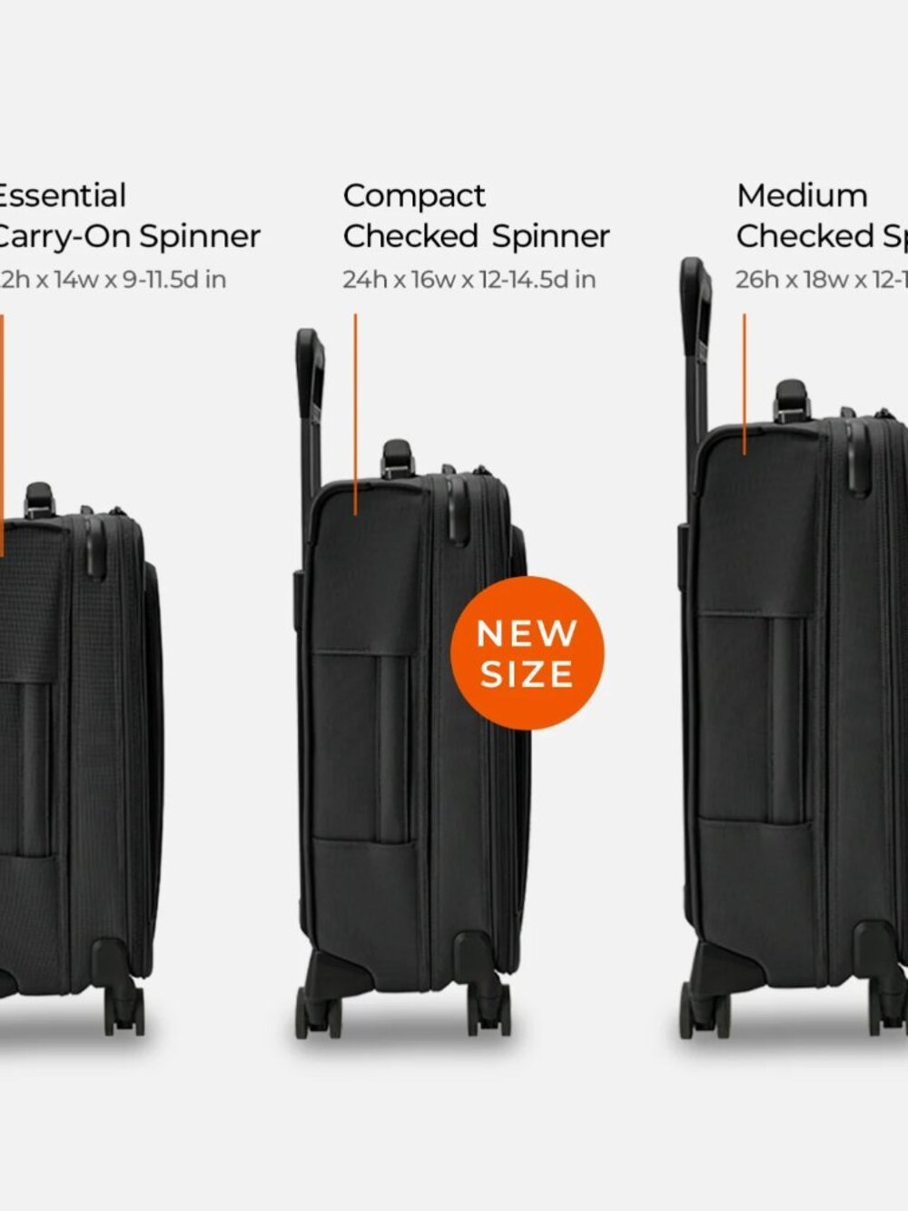 NIB Briggs & Riley Compact 24" Checked Expandable Spinner - Picture 5 of 14